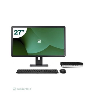 Pack HP 600 G5 Mini i7 9700T 16GB SSD 512GB + LCD 27" + Tecl y Ratón Inalámbrico + WiFi