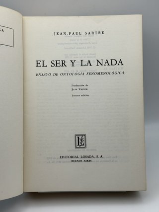 El ser y la nada - Jean-Paul Sartre