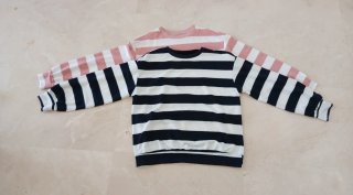 2 Sudaderas Rayas Negra y Rosa
