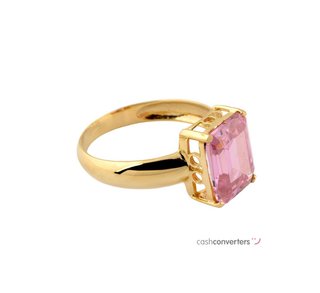 anillo oro 18k con piedra con circonita