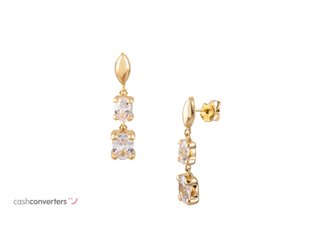 pendientes oro 18k con piedra con circonita