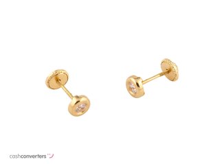 pendientes oro 18k con piedra con circonita