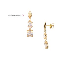 pendientes oro 18k con piedra con circonita