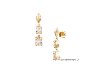 pendientes oro 18k con piedra con circonita