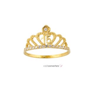 anillo oro 18k con piedra con circonita