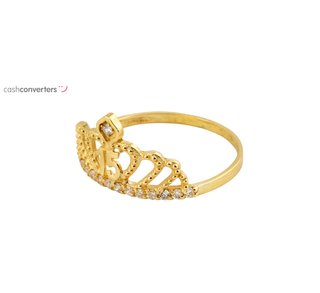 anillo oro 18k con piedra con circonita
