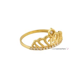 anillo oro 18k con piedra con circonita