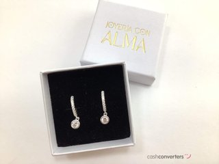 argollas plata 925mm con piedra con circonita