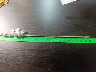 Collar Acero Plateado Dijes Violetas 46cm