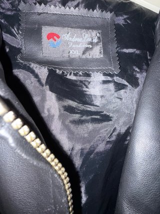 Chaqueta de cuero negra para hombre