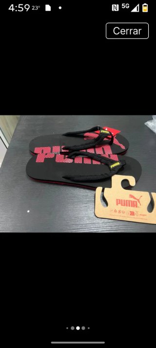 Chanclas Puma Negras y Rojas