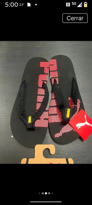 Chanclas Puma Negras y Rojas