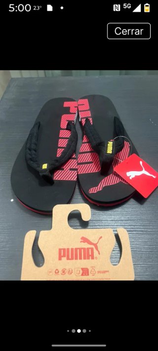 Chanclas Puma Negras y Rojas