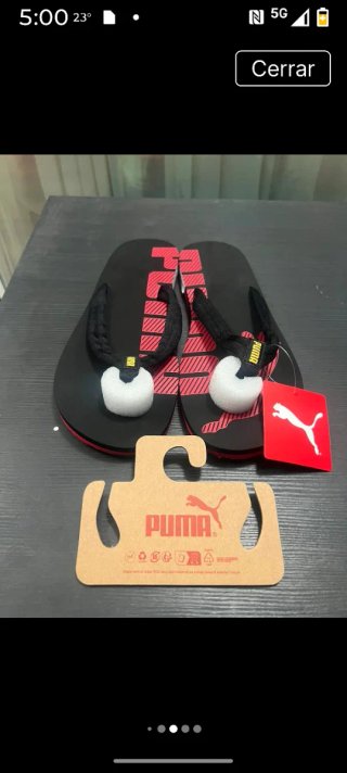 Chanclas Puma Negras y Rojas
