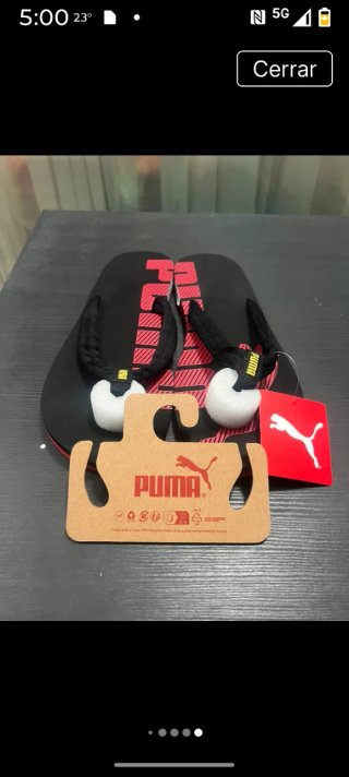 Chanclas Puma Negras y Rojas