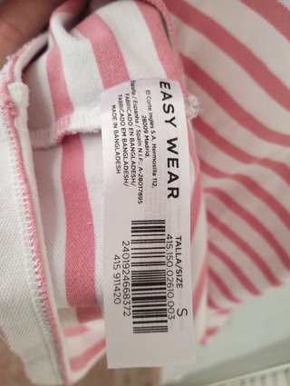 Polo Easy Wear rayas rosa y blanco Talla S