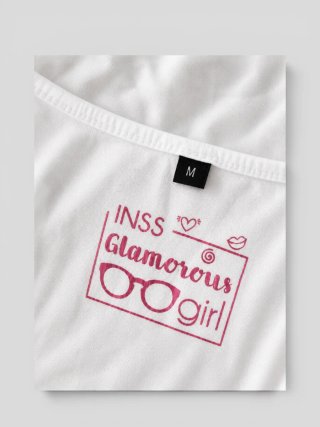 Camiseta Lettering Brillante Mujer  M 38 Inside