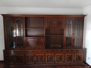 Estantería Salón Vintage Madera y Cristal