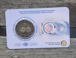 Moneda 2€ Conmemorativa Bélgica 1926-2026