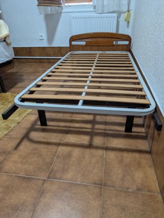 Cama individual somier madera y metal
