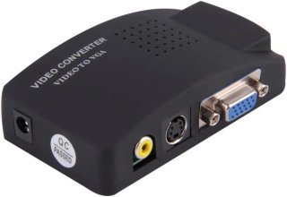 AVTOVGA Convertidor Adaptador Video de AV, RCA, S-Video a VGA Monitor PC Proyectores