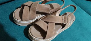 Sandalias Beige/Marrón Plataforma