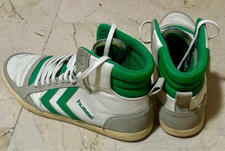 Zapatillas Hummel altas verdes y blancas