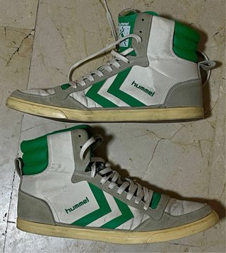 Zapatillas Hummel altas verdes y blancas