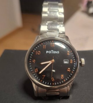 Reloj POTENS Hombre Negro y Plateado