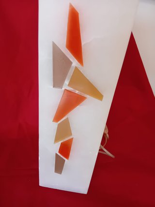 Lámpara Alabastro Rectangular Decorada