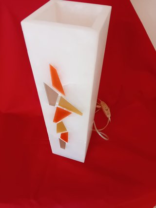Lámpara Alabastro Rectangular Decorada