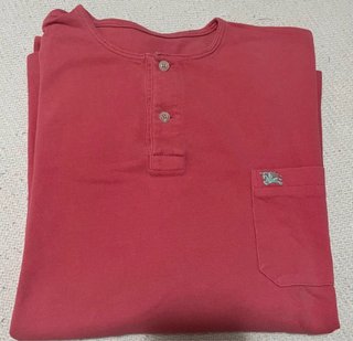 Camiseta Henley Burberry Rosa Coral Talla XL