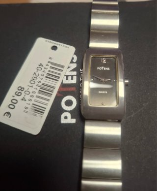 Reloj Potens Mujer Negro y Plateado