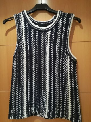 Chaleco Cortefiel Rayas Azul Blanco
