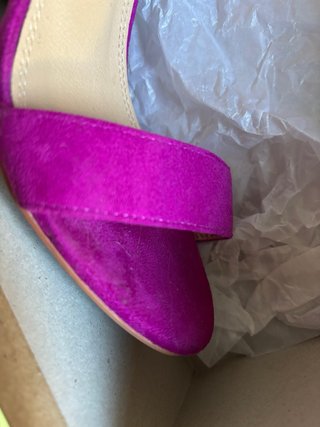 Sandalias Fucsia Tacón Ancho