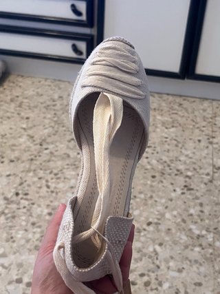 Cuñas esparto marfil con cordones
