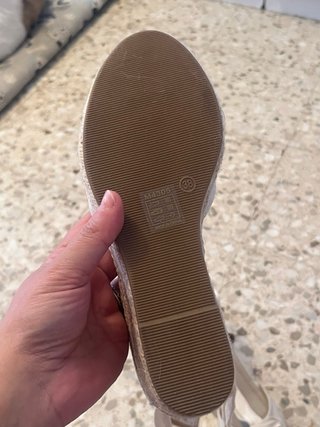Cuñas esparto marfil con cordones