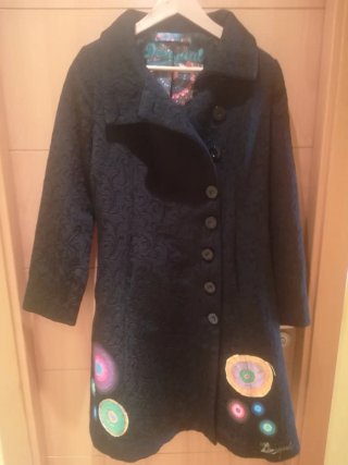 Abrigo Desigual Negro Multicolor