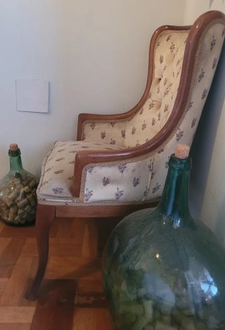 Antigua Silla Calzadora Tapizada