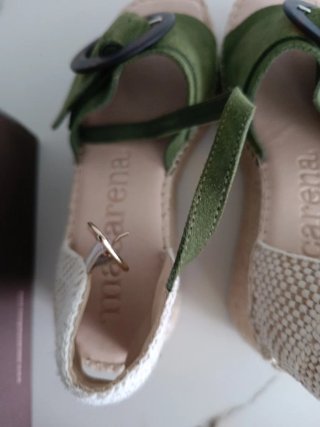 Sandalias Macarena Mujer Verde oliva y beige