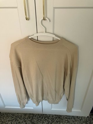 3 Jerseys manga larga beige