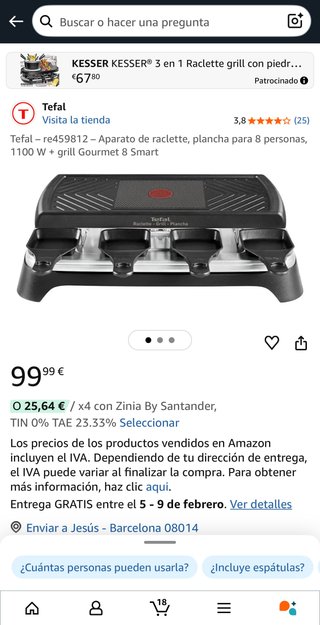 Raclette Tefal Parrilla Plancha Nuevo