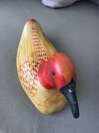 Pato Señuelo Madera Decorativo Antiguo