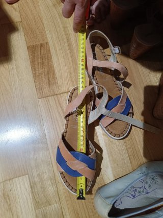 Sandalias Dorking cuña beige y azul.talla 37.Nueva