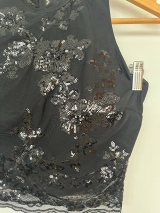 Top lentejuelas negro y plateado