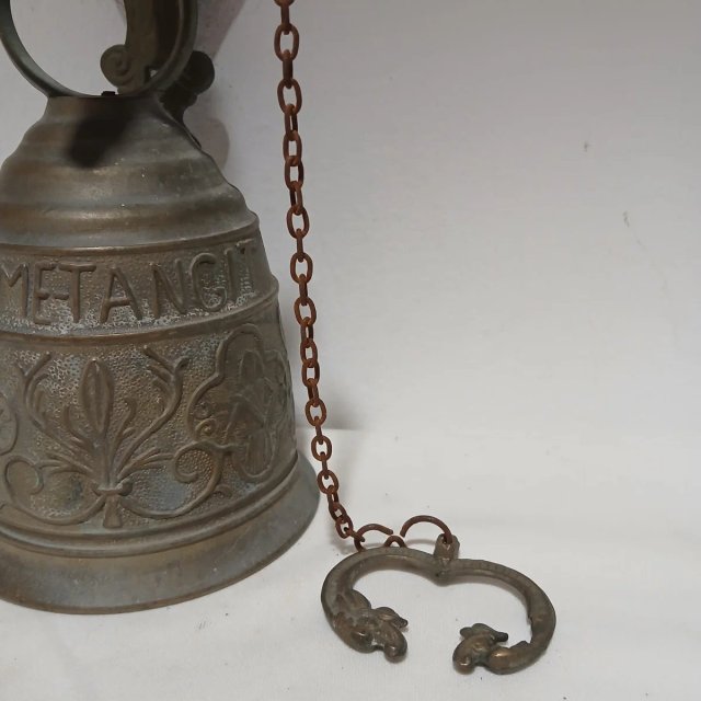 Timbre antiguo de latón con ángel