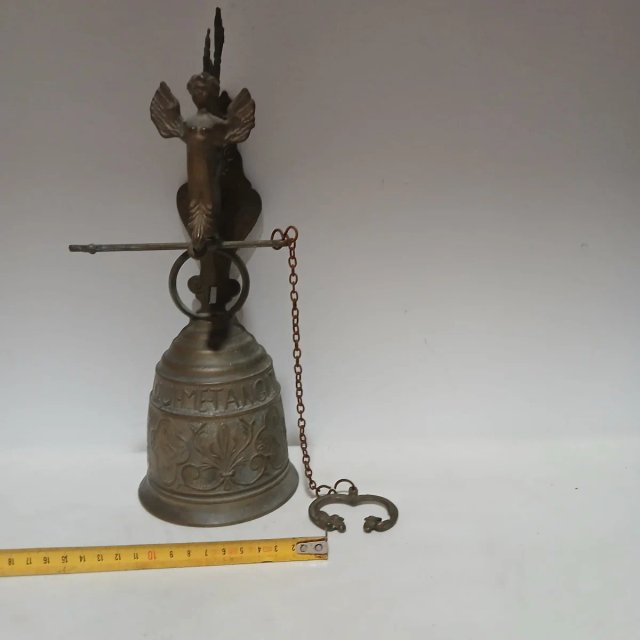 Timbre antiguo de latón con ángel
