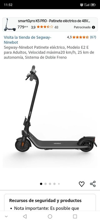 Patinete Eléctrico Ninebot - Segway  Como nuevo