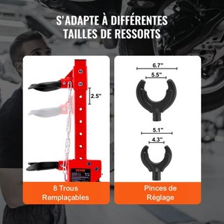 Compresor de Resortes de Estribo, Capacidad de Gato Hidráulico de 4.5 Toneladas/4499.6 kg, Fuerza de Compresión Calificada de 1 Tonelada, Herramienta Automática de Compresor de Resortes de Estribo...