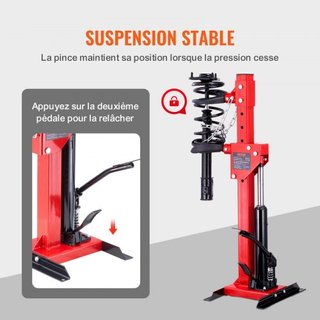 Compresor de Resortes de Estribo, Capacidad de Gato Hidráulico de 4.5 Toneladas/4499.6 kg, Fuerza de Compresión Calificada de 1 Tonelada, Herramienta Automática de Compresor de Resortes de Estribo...